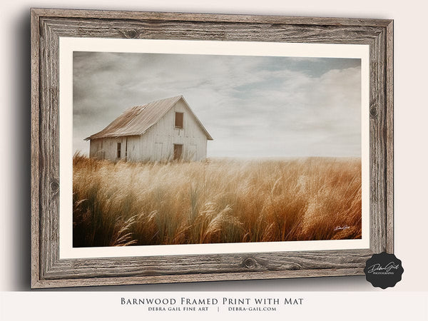 Debra Gail Fine Art VINTAGE BARN LANDSCAPE PRINT - GOLDEN FALL GRASS