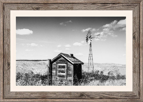 Debra Gail Fine Art VINTAGE WINDMILL AND PUMPHOUSE - NEBRASKA