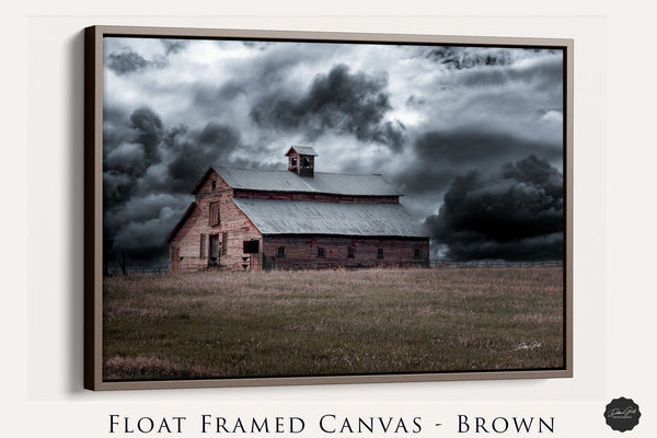 Debra Gail Fine Art Walnut Framed Canvas / 10x8 APPROACHING STORMS - RUSTIC BARN DECOR