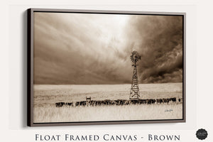 Windmill wall art – Great Plains landscape photography print by Debra Gail Fine Art