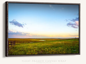 Kansas Flint Hills wall art canvas – sunrise prairie landscape photography by Debra Gail Fine Art