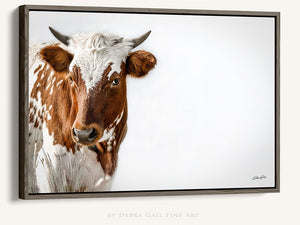 Longhorn cow calf wall decor – rustic Western fine art print by Debra Gail Fine Art