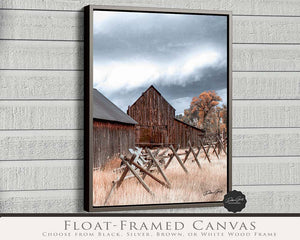 Old barn wall art canvas print – western rustic farmhouse decor