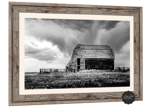 Old barn wall art canvas print – rustic Kansas prairie farmhouse photography print