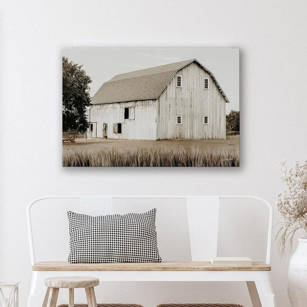 Debra Gail Fine Art White Barn Fall Farmhouse Landscape Print No. 0538