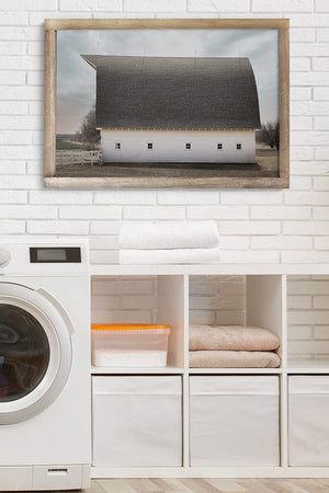 Rustic white barn wall art – Kansas prairie fine art photography by Debra Gail Fine Art