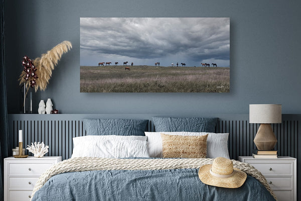 Debra Gail Fine Art WILD HORSES - STORMY KANSAS SKY 2:1