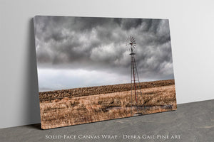 Windmill wall art – Great Plains landscape photography print by Debra Gail Fine Art