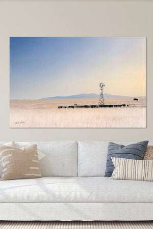 Windmill wall art – Great Plains landscape photography print by Debra Gail Fine Art