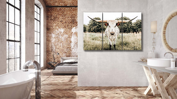 Debra Gail Fine Art XL LONGHORN CANVAS - MULTI PANEL SET