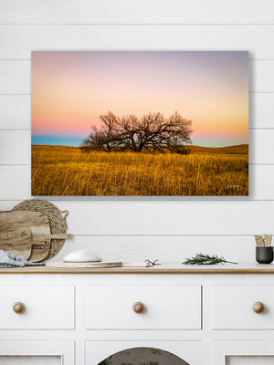 Kansas Flint Hills wall art – sunrise prairie landscape photography by Debra Gail Fine Art