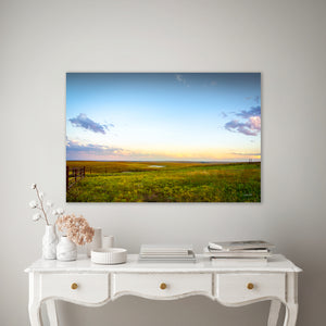Kansas Flint Hills wall art canvas – sunrise prairie landscape photography by Debra Gail Fine Art