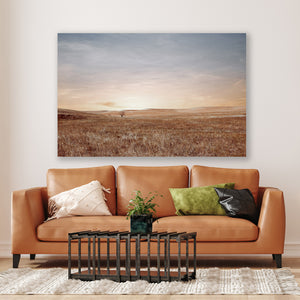 Kansas Lone Tree Wall Art | Endless Sky Flint Hills Prairie Canvas