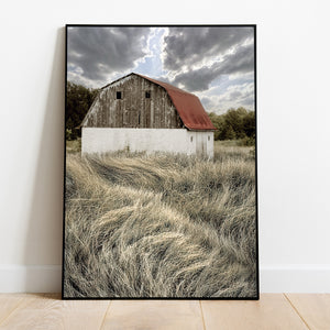 Vintage Red Roof Barn Wall Art | Rustic Farmhouse Decor