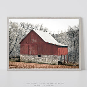 Rustic Red Barn Wall Art Picture | Kansas Vintage Country Farm Photography