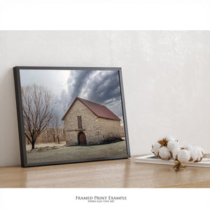 Flint Hills Barn Photography | Historic Kansas Stone Barn Art Canvas by Debra Gail