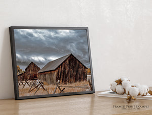 Rustic Barn Canvas Print | Farmhouse Wall Art with Autumn Tones Original Photography