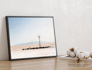 Black Angus Cow Wall Art | Prairie Cattle Canvas Print - Windmill Decor