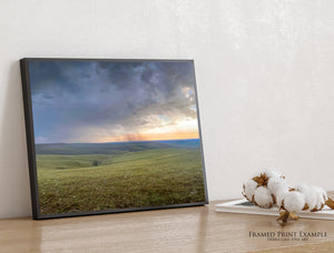Kansas Flint Hills Storm Wall Art | Prairie Landscape Canvas