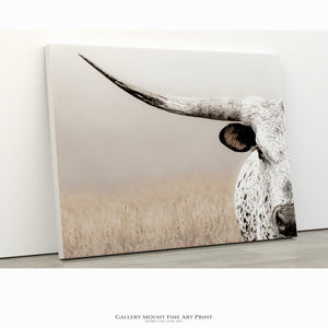 Texas Longhorn Canvas Print – Large Rustic Farmhouse Wall Art Decor