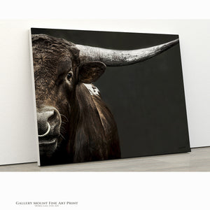 Longhorn Bull Art – Texas Longhorn Print | Masculine Wall Decor Canvas
