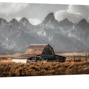 The beautiful and famous Moulton Barn at Grand Teton National Park by Debra Gail. Old Barn Wall Art Canvas Print, Barn Photography, Western Office Decor Print, Old Wooden Barn, Rustic Farmhouse Decor Canvas Wrap