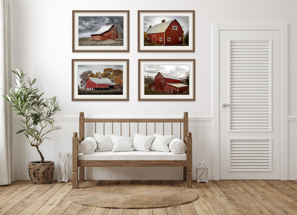 Red Barn Rustic Gallery Wall Set of 4