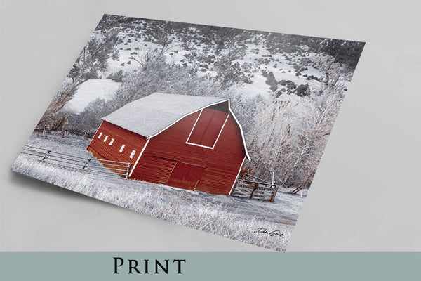 Rustic Country Red Barn Fine Art, Canvas, Barnwood Frames