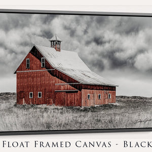Old red barn art, Kansas barn photography print, old wooden barn picture, large western office decor print or canvas wrap by Debra Gail