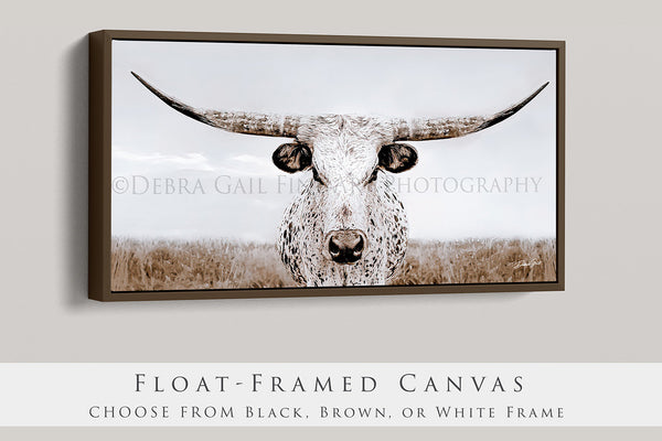 Longhorn Cow Canvas Print - Modern Farmhouse Wall Art