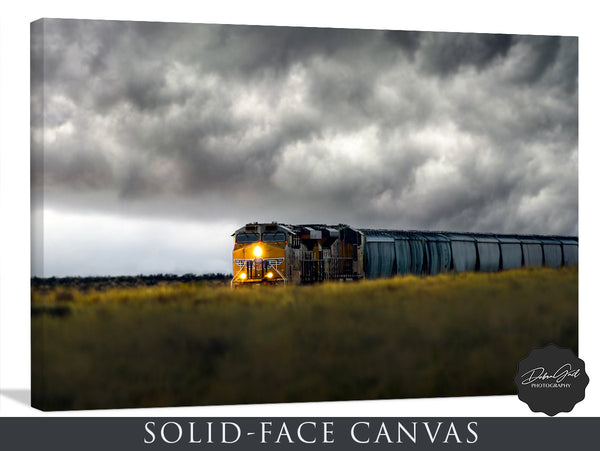 Train Industrial Wall Art, Train on the Plains, Kansas Wall Art Photography, Railroad Living Room Artwork by Debra Gail