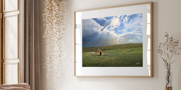 Sunbeams Over the Prairie - Kansas Landscape Photography