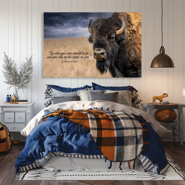 Inspirational Gift, Personalized Bison Art