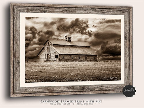 Barnwood Framed Print with Mat, Old barn photography