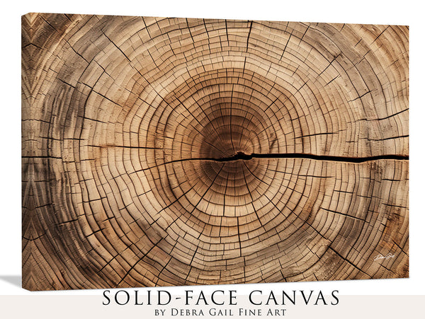 Wood Texture Wall Decor Print, Natural Wall Art Canvas, Barnwood Framed Tree Rings, Modern Metal, Extra Large Luxury Wood Crack Abstract Wall Art Decor
