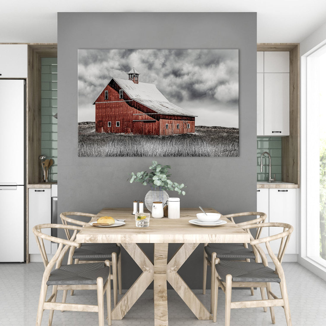 Renditions Gallery Red Barn & Grain Silo Wall Art, Christmas & Winter Decorations, Country & Farm Holiday Decor, Premium Gallery Wrapped Canvas Decor, Ready to Hang, 8 in H x 12 Renditions Gallery Red Barn & Grain Silo Wall Art, Christmas & Winter Decorations, Country & Farm Holiday Decor, Premium Gallery Wrapped Canvas Decor, Ready to Hang, 8 in H x 12