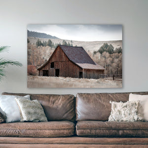 Western Barn Wall Art – Rustic Farm Landscape Print