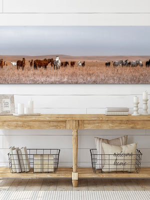 Horse wall art – wide picture of horses Western fine art print by Debra Gail Fine Art