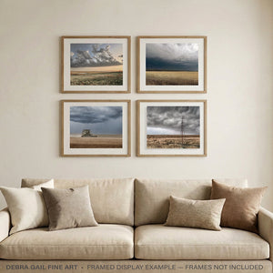 Moody Kansas Prairie Wall Art — Set of 4