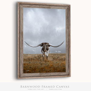 Texas Longhorn Wall Art - Vertical Rustic Farmhouse Decor