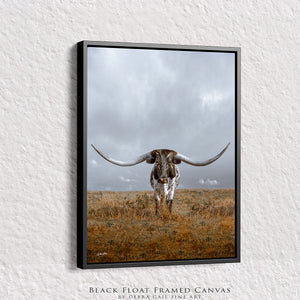 Texas Longhorn Wall Art - Vertical Rustic Farmhouse Decor