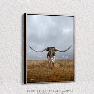 Texas Longhorn Wall Art - Vertical Rustic Farmhouse Decor