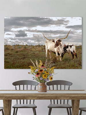 Texas cattle wall art – neutral farmhouse style