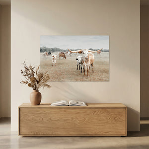 Longhorn Wall Art | Rustic Western Canvas Print