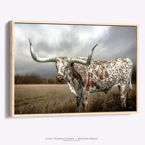 Texas Longhorn Wall Art – Large Rustic Canvas Print | Western Farmhouse Decor