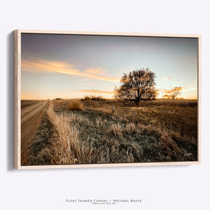 Prairie Sunset Canvas Wall Art | Kansas Flint Hills Rustic Landscape Print