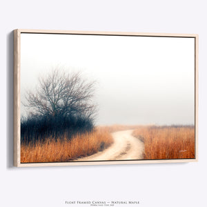 Foggy Flint Hills Road Wall Art | Kansas Prairie Photography