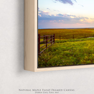 Kansas Flint Hills Wall Art - Rustic Farmhouse Sunset Prairie Canvas Print