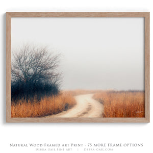 Foggy Flint Hills Dirt Road – Kansas Prairie Landscape