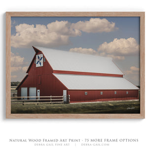 Red barn wall art – rustic Kansas prairie farmhouse photography print by Debra Gail Fine Art